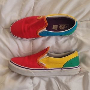 Vans Slip On Multicolor Colorblock Sneakers